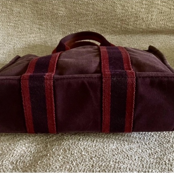 Hermes Tote bag Large back with 3 outer pockets on each side maroon and dark red - Picture 4 of 9